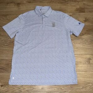 Adidas Golf Polo Size L The Players TPC Sawgrass Polo Blue Abstract AOP
